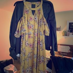 Off the shoulders- Yellow floral dress
